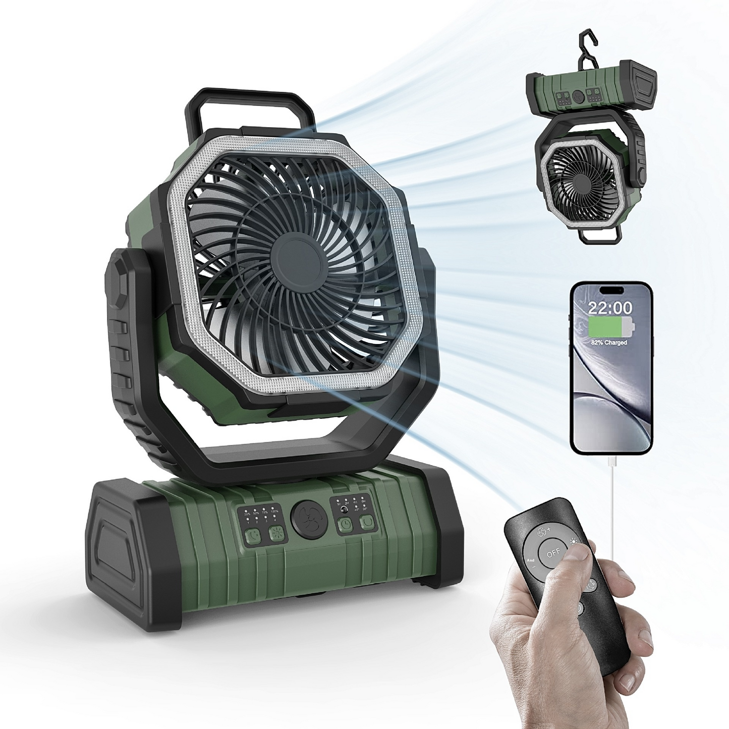 Outdoor Power Bank LED Light Camping Fan