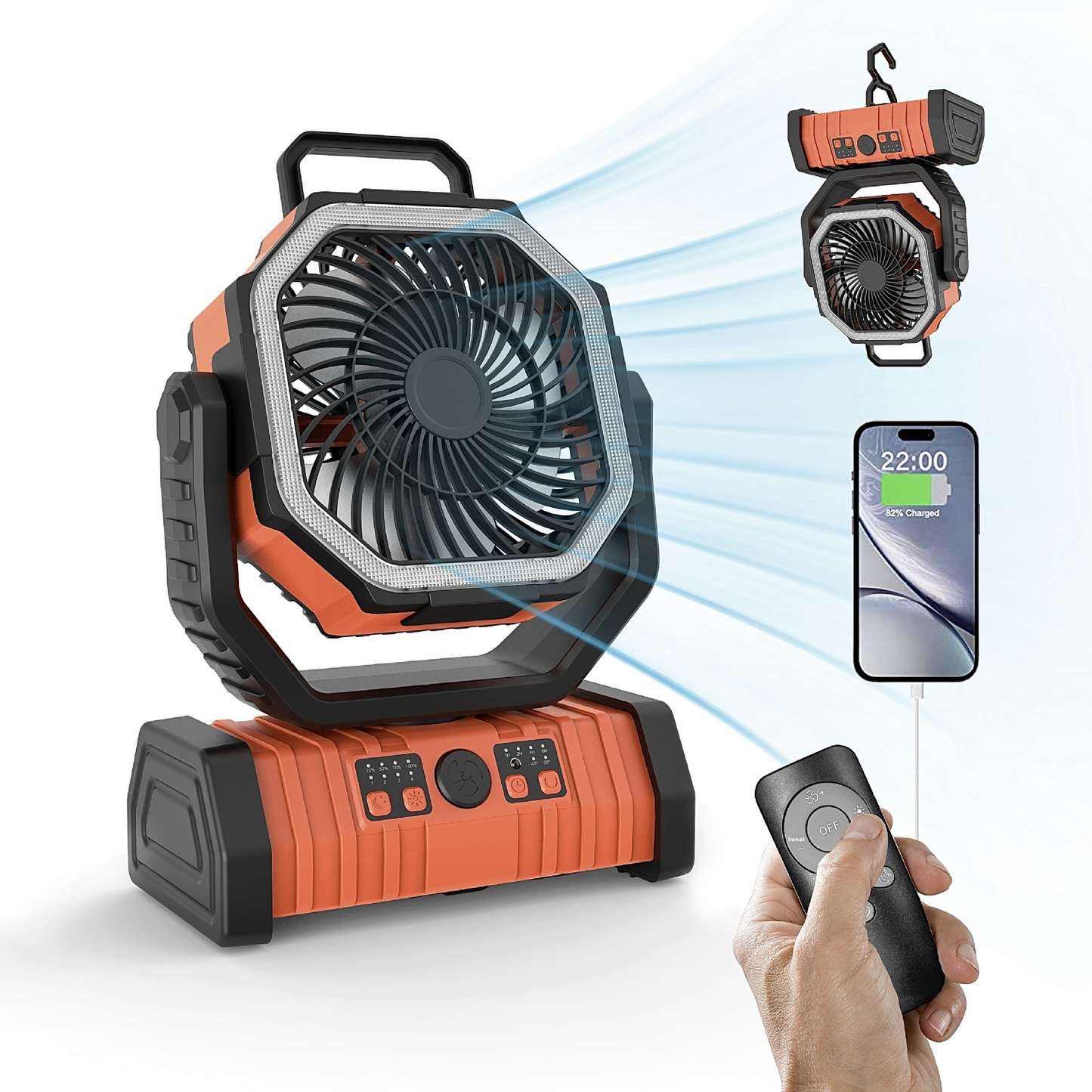 Outdoor Power Bank LED Light Camping Fan