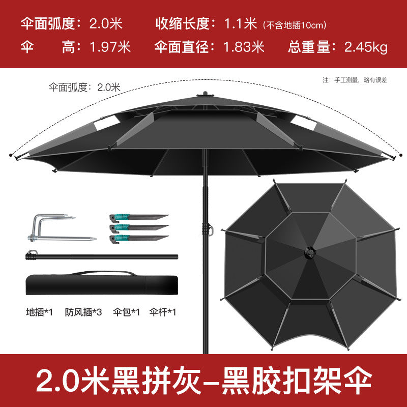Reinforced Metal  Umbrella with Black Coating