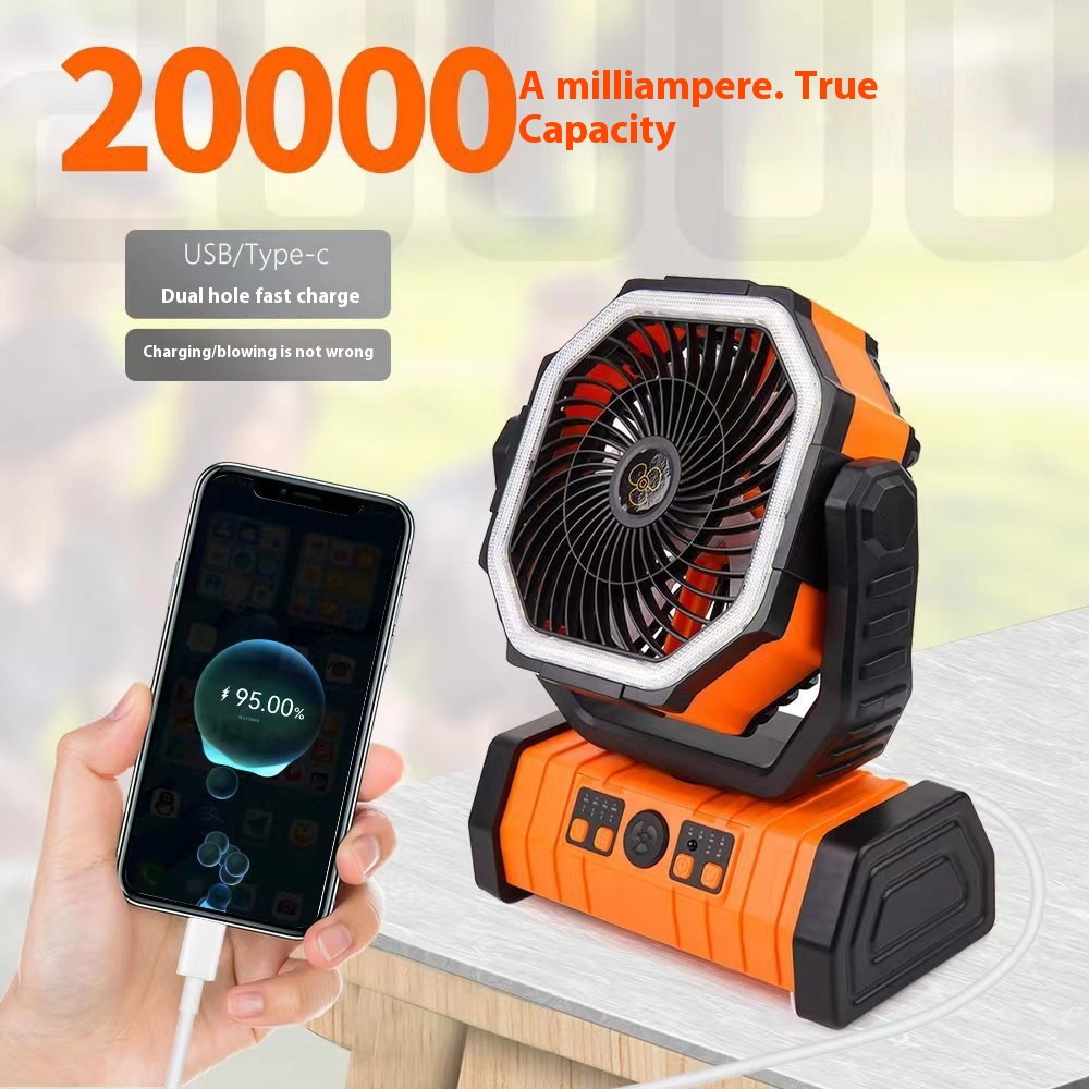 Outdoor Power Bank LED Light Camping Fan